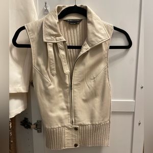 BCBGMaxAzria Leather & Knit Vest
